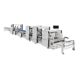 Factory Direct Crash Lock Bottom Box Folder Gluer Automatic 3 Points Envelopes Folding Gluing Machine