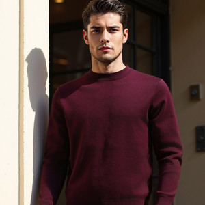 2025 automne-hiver Style peigné filature épaissi 100% laine hommes pull brodé Logo chaud tricoté tissu lavable en Machine - Product Image 2