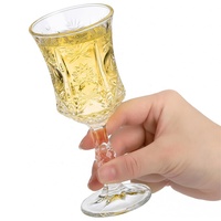 Gelas Anggur Kaca Bebas Timbal Berukir Vintage Children of Sun Kapasitas 100ml Tahan Lama Dapat Digunakan Kembali Serbaguna Gelas Shot Berbatang