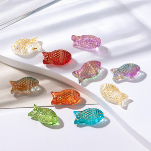 Lampwork Glass Fish <b>Beads</b> Mixed Colors For Bracelet Making AC4776 - Product Image 1