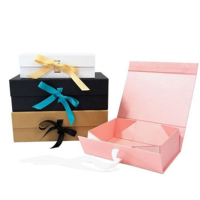 Boîte cadeau magnétique rigide pliable de luxe avec logo personnalisé, emballage en papier pliable de qualité supérieure pour bijoux, montres, parfums, produits de marque