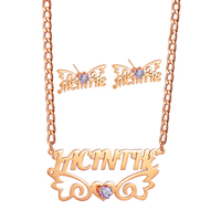 Ensemble de bijoux en acier inoxydable tendance avec collier en pierre de naissance coeur Boucles d'oreilles Jolis bijoux de corps de mode personnalisés