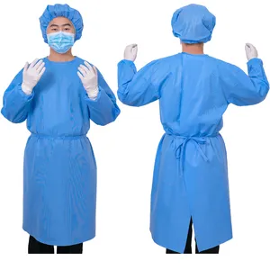 Gaun dokter bedah diperkuat gaun bedah dengan handuk tangan steril medis rumah sakit sekali pakai gaun asrama pakaian ruang bedah