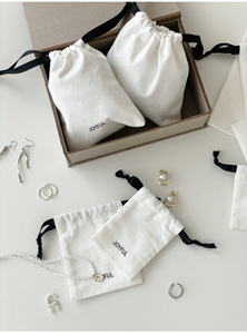 كيس قماشي صديق للبيئة ومتين مطبوع للهدايا والصابون، مع شعار مخصص ورباط للإغلاق، مناسب لتغليف المجوهرات - Product Image 3