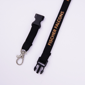 Custom Eco-friendly Nylon/Polyester Lanyard Custom Printed Logo Black Patch Phone/Neck Strap ID Holder Promotional Use