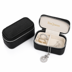 Étuis de voyage pour bijoux avec fermeture éclair et logo personnalisé, en tissu durable, pour cadeaux de mariage, enterrement de vie de jeune fille et autres occasions, vente en gros - Product Image 1