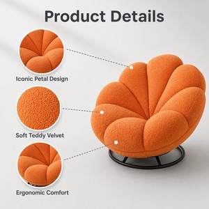 <span class=keywords><strong>Fauteuil</strong></span> lounge citrouille moderne et artistique, enveloppant et relaxant, pour salon et chambre, de qualité fiable et tendance - Product Image 1