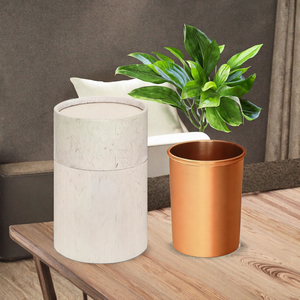 Ensemble de tasses à boire en cuivre finition mate artisanale avec emballage en carton cylindrique de qualité supérieure, élégant pour la décoration, terrarium pour plantes - Product Image 3