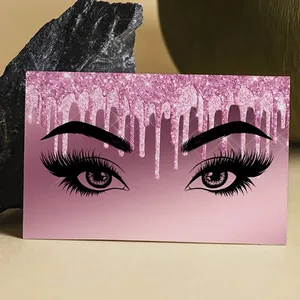 350g Custom Thank You Business Cards Lash Care Carte In French Customers Giftcard