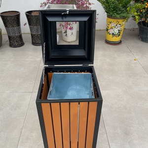 Steel <strong>Wooden</strong> Outdoor <strong>Trash</strong> Bin for School Outdoor - Product Image 5