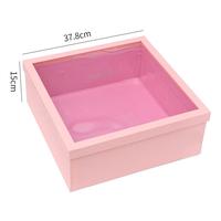 Suministro de alta calidad, proveedor de colección personalizada, Boutique, belleza transparente, ventanas, flores cuadradas, regalos, cajas de papel con tapas