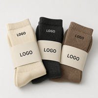 Chaussettes de travail pour hommes en coton premium Glacier, respirantes, anti-transpiration, avec logo personnalisé, OEM, vente en gros, chaussettes de bureau