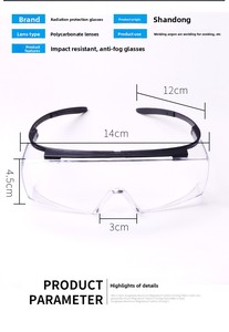 Gafas <span class=keywords><strong>DE</strong></span> <span class=keywords><strong>SEGURIDAD</strong></span> BDS con borde negro, antivaho, Anti-UV, luz azul, lente transparente, protección contra el viento a prueba <span class=keywords><strong>de</strong></span> polvo - Product Image 3