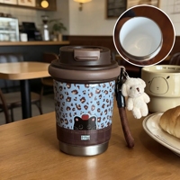 Vaso Térmico de Acero Inoxidable con Revestimiento Cerámico de 320 ml, Libre de BPA, con Cordón para Café