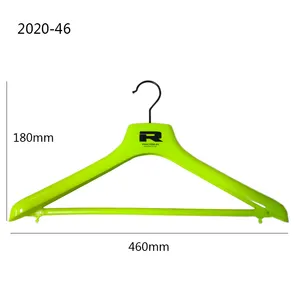 Fluo Geel Plastic Merk Mode Kledingstuk Display Hanger Voor Kleding