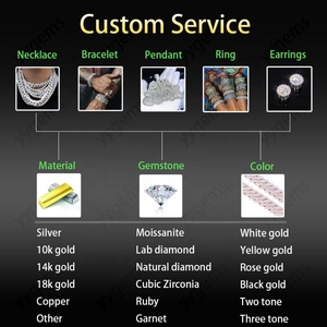 Collier cubain en argent sterling massif plaqué or rose avec moissanite GRA, large et luxueux, 26 mm, 3 rangs, entièrement serti de pierres - Product Image 5