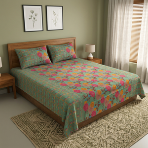 Discharge Printed Bedding Set <b>Quilt</b> <b>Bedspread</b> Pillow Covers Floral Elephant Bedding Set Size 110 x 110 for Bedroom - Product Image 2