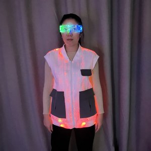 Chaleco de fibra óptica luminoso LED de alta calidad, <span class=keywords><strong>ropa</strong></span> de trabajo KTV, accesorios de Club nocturno, <span class=keywords><strong>ropa</strong></span> <span class=keywords><strong>para</strong></span> <span class=keywords><strong>hombres</strong></span> y mujeres - Product Image 4