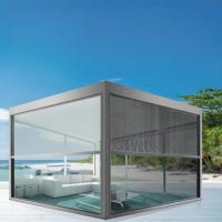 Pergola Aluminium Bioklimatik Bermotor Otomatis Ukuran 3x3 3x4 6x4 untuk Taman, Gazebo, dan Paviliun