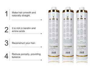 Traitement Lissant Brésilien à la Kératine et au Collagène <span class=keywords><strong>Sans</strong></span> <span class=keywords><strong>Sulfate</strong></span> 1000ml pour Cheveux - Product Image 4