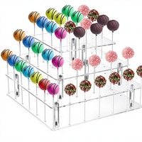 Présentoir à sucettes en acrylique transparent pour extérieur, organisateur de bonbons carré facile à assembler pour buffet et Halloween