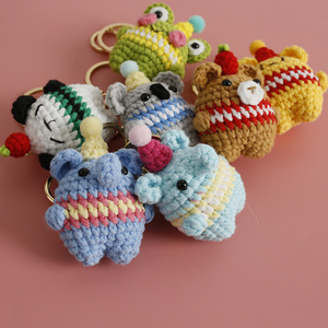 Creative Yarn Crochet Mini Pendant Cute Cartoon <b>Anime</b> Bear Piggy Handmade Knitted Bead Small Ornament Fresh Sweet - Product Image 2