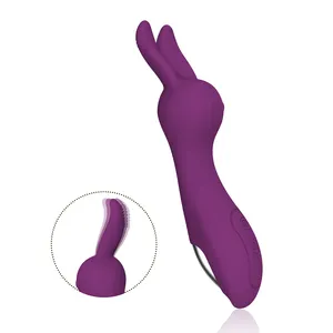 Alisouy-vibromasseur lapin pour femmes, jouet sexuel, portatif, Rechargeable par USB, IP65, 10 vibrante différentes, puissant, pour jeux sexuels