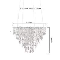 Support à gâteau de mariage moderne de luxe avec perles de cristal suspendues, support de table en acrylique transparent de haute qualité, montage facile
