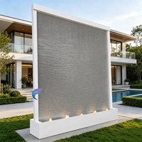 Mur d'eau en maille d'acier inoxydable sur mesure avec éclairage LED, cascade moderne pour extérieur/intérieur, idéal pour la décoration d'hôtel