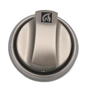 Bouton de cuisinière à gaz en alliage de zinc de 57 mm de diamètre, avec logo flamme, remplacement pour plaque de cuisson à gaz, <span class=keywords><strong>four</strong></span>, ou bouton de vanne de chauffage de terrasse - Product Image 1