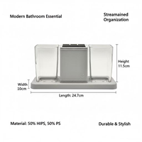 Ensemble de toilette en cuir à motifs 50% HIPS 50% PS, ensemble de trois pièces, organiseur de salle de bain, ensembles de salle de bain modernes, gobelet à rince-bouche