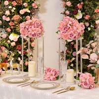 A00496-Clear acrylique fleur Vase pièce maîtresse mariage présentoir cristal Table décoration fleur StandHolder événement fête décor