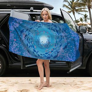 Serviette de plage et de yoga personnalisée, écologique, recyclable, séchage rapide, best-seller, vente en gros - Product Image 4