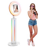 10.9-12.9 pouces Portable 3D Ring Light LED Photo Booth avec imprimante Selfie et fête de mariage Rassemblement Photo Booth Stand Shell