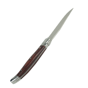 4 Pcs 4 Inch <span class=keywords><strong>Laguiole</strong></span> Steak Sets Couteaux de <span class=keywords><strong>cuisine</strong></span> en acier inoxydable Qualité Rouge Pakka Manche en bois Double Traversin - Product Image 2