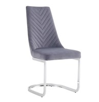 Chaise de salle à manger minimaliste de haute qualité, rembourrée en velours éponge haute densité, avec pieds en acier inoxydable, mobilier pour la maison