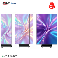 Nuovo Display LED Impermeabile GOB P1.5 P1.8 P2.5mm Pieghevole da Interno con Supporto da Pavimento, Controllo WiFi e USB, Schermo LED per Negozi