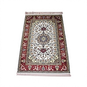 Tapis persan de luxe traditionnel multicolore en soie et laine, noué à la main, de renommée mondiale, fabriqué en Inde, pour la maison et la prière, lavable, à poils plats - Product Image 1