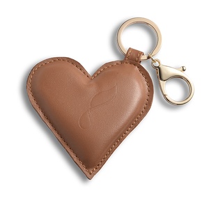 Bolso Mini de Cuero PU con Forma de Corazón Marrón Vintage de Marca de Diseñador, con Llavero - Product Image 1