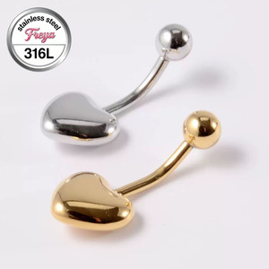 Anneau de nombril en forme de cœur de haute qualité Freya, en acier inoxydable, anneaux flottants pour le nombril, bijoux de piercing pour femmes - Product Image 3