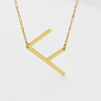 Collier en acier inoxydable avec initiales de la lettre F, accessoires coréens personnalisés Joyeria Acero Inoxidable Gold 26 Lettes Necklace DIY