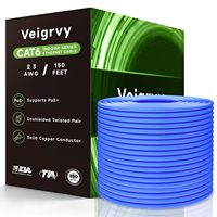 TEONLE Cat6 Kabel Ethernet Massal 1000ft 23AWG Tembaga Padat Kecepatan Tinggi 10Gbps PoE+ UTP RJ45 Router Modem Gaming PC Biru