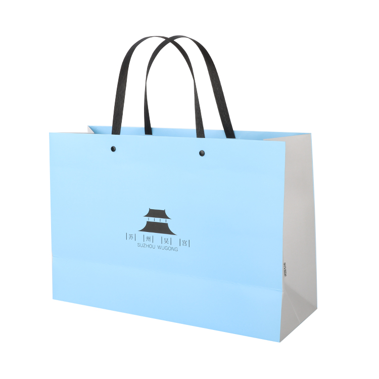 Recyclable luxury paper bags packaging kraft shopping paper bag with handle