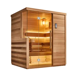 MEXDA Wonderful Product Full Set Dry Sauna Room Red Cedar Wooden Indoor Sauna Steam House for 1-2 Person WS-1709