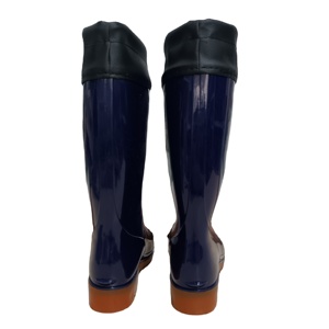 Bottes <span class=keywords><strong>de</strong></span> <span class=keywords><strong>pluie</strong></span> en PVC <span class=keywords><strong>bleu</strong></span> <span class=keywords><strong>marine</strong></span> imperméables et respirantes pour femmes, idéales pour le travail en extérieur, la pêche et le camping – Offre spéciale - Product Image 4