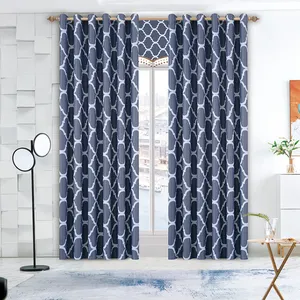 Cortinas opacas estampadas para ventana, tela decorativa para cortinas