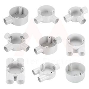 Raccord en T rond en <span class=keywords><strong>PVC</strong></span> 16 20 25 Boîte de jonction en plastique Montage en surface Conduit de branchement Accessoires - Product Image 6