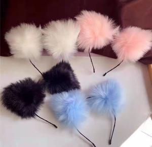 الاتجاه أفخم لطيف القط الأذن الثعلب الفراء آذان الحيوان عقال أنيق طباعة الحيوان القط الأذن الثعلب غطاء الرأس للنساء - Product Image 6