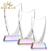 Trophée en cristal vierge personnalisé K9 avec gravure au laser de logo et de texte