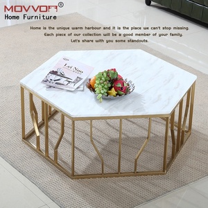 En Acier inoxydable Cadre Doré Moderne conceptions de table basse de marbre unique salon table basse - Product Image 3